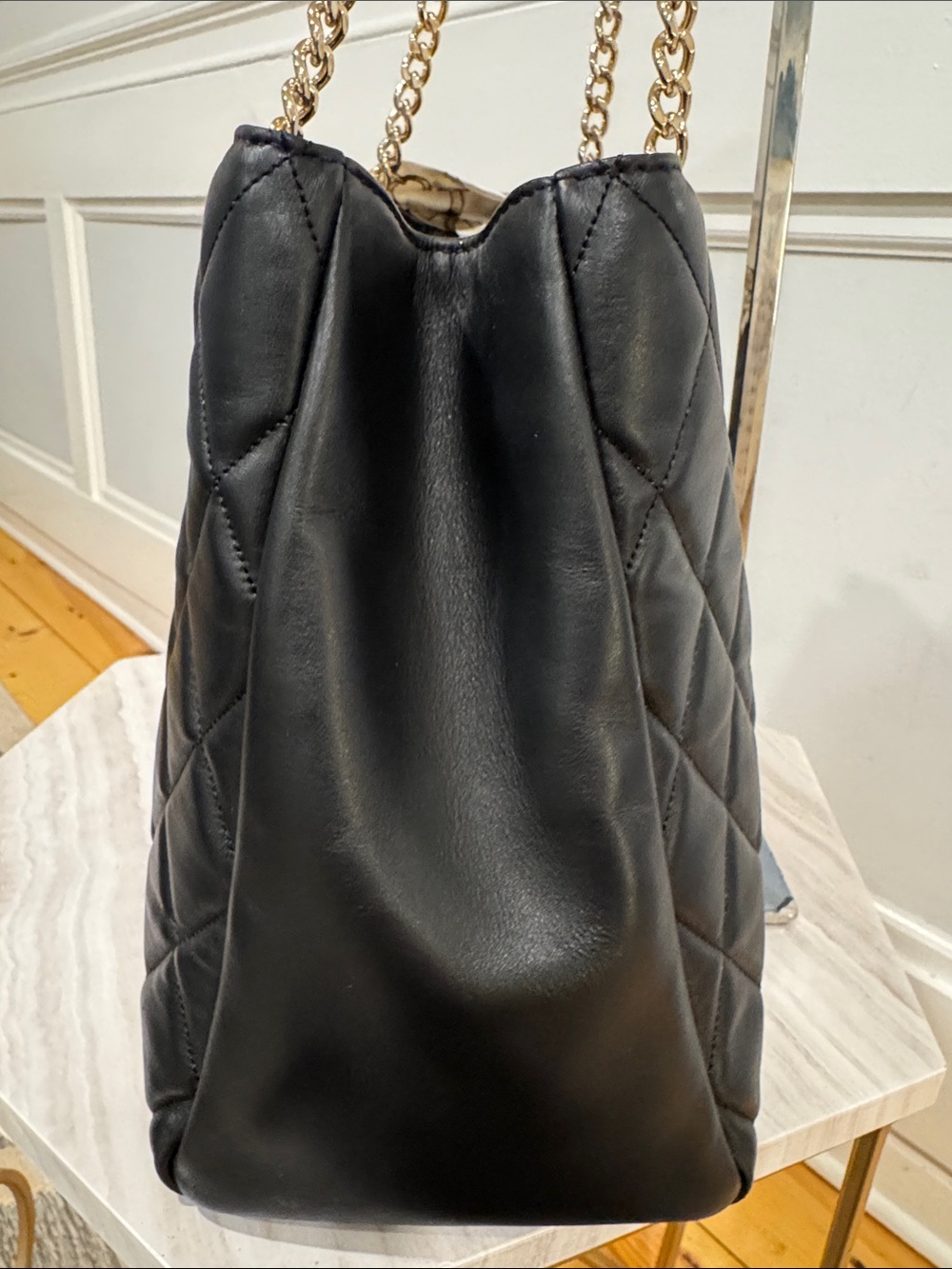 Kate Spade Bag Emerson Place Quilted Black Leather Shoulder Tote Bag - Picture 7 of 17